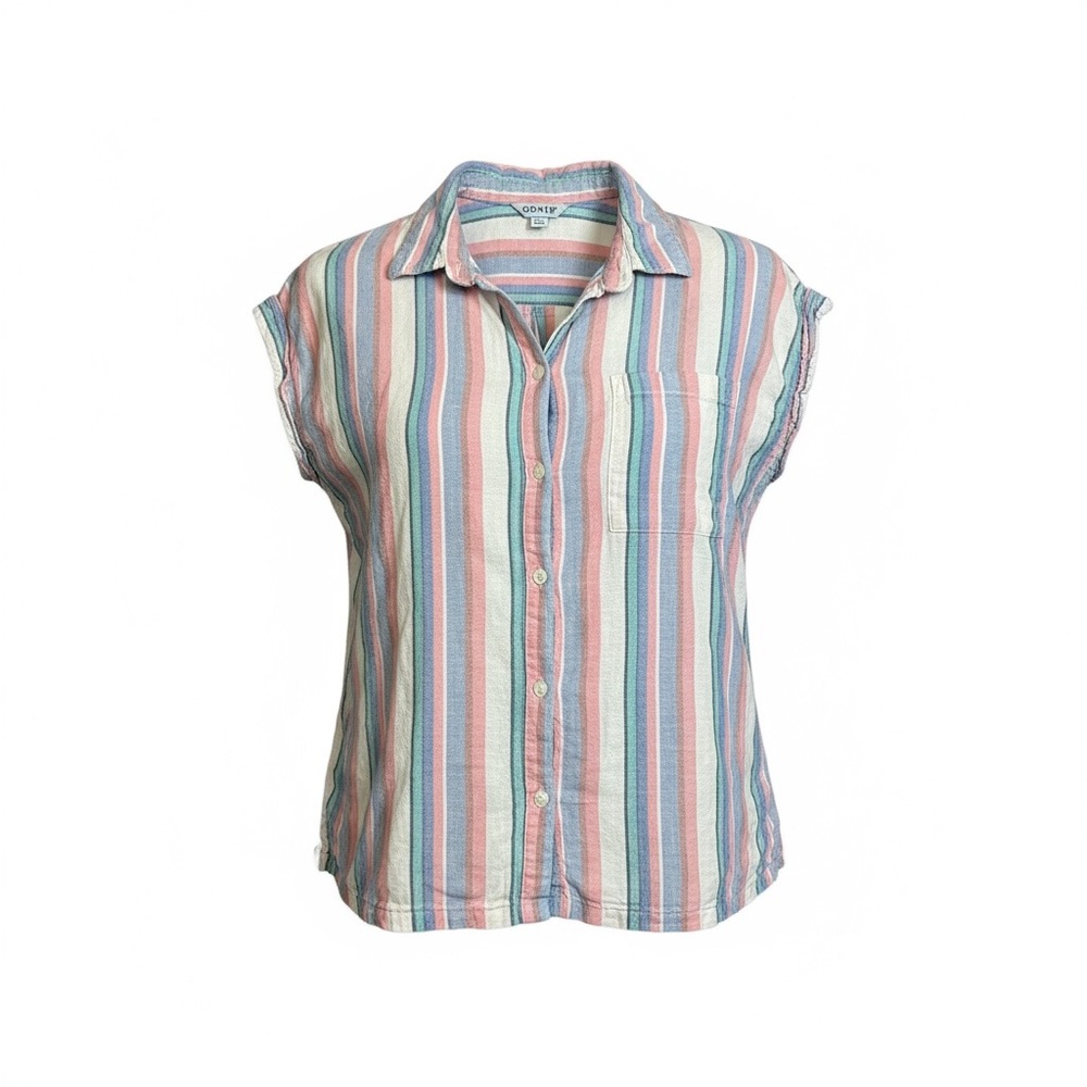 Orvis Striped Shirt - Multicolor linen blend size xtra large